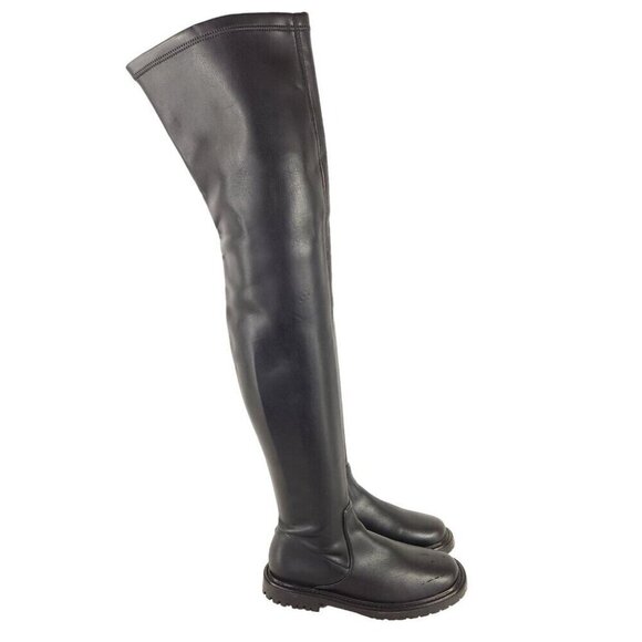 Staud Faux-Leather Belle Boots Size 37 US 7 Black $495 - Picture 3 of 15